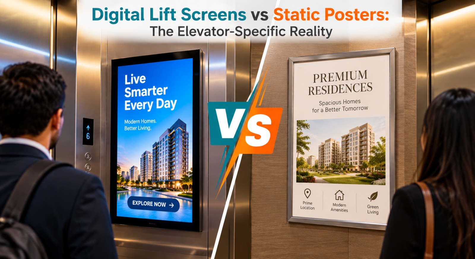 Digital Lift Screens vs Static Posters The Elevator-Specific Reality