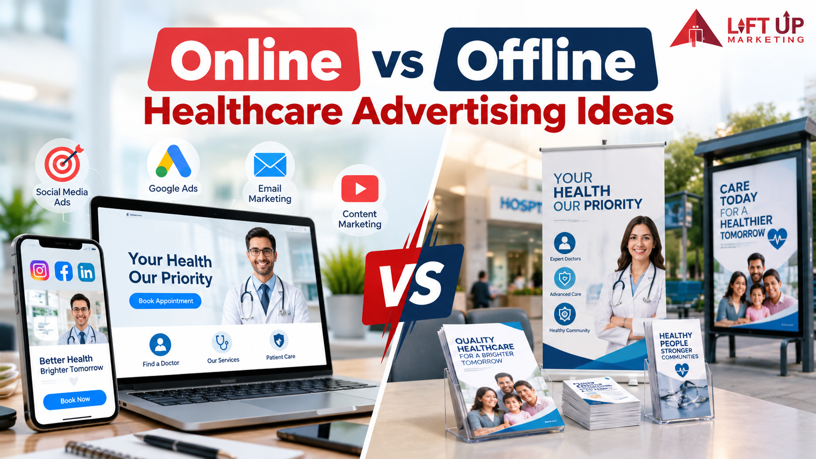 Online vs Offline Healthcare Advertising Ideas